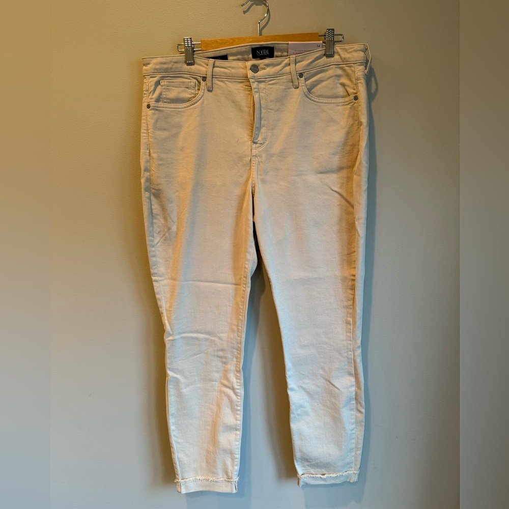 NWT NYDJ - Ami‎ Skinny Legging Jeans Raw Hem - Feather Size 14 - Picture 5 of 8